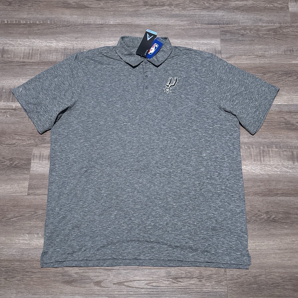 Antigua San Antonio Spurs Par 3 Golf Polo Shirt Gray Mens 3XL XXXL NEW